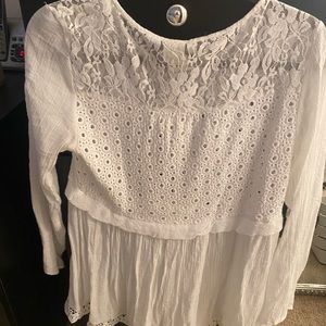 White tunic lace top